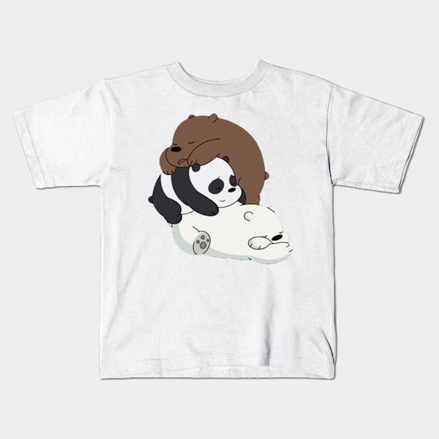 We Bare Bears Kids T-Shirt by positive_negativeart